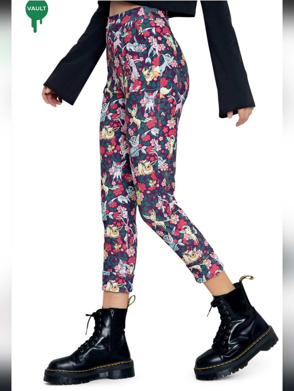 EUC RARE Blackmilk Eevee Evolution Floral Cuffed Pants